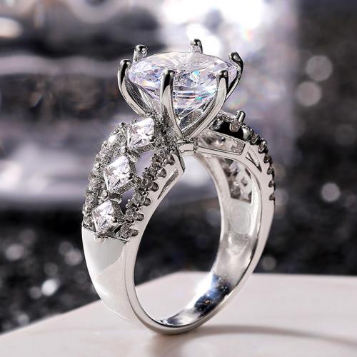 Cubic Zirconia Micro Pave Brass Ring & micro pave cubic zirconia & for woman Sold By PC