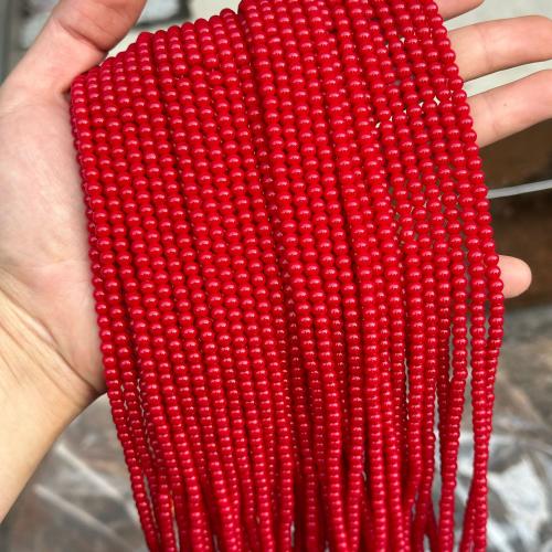 Fashion Glass Beads Round DIY Sold Per Approx 38 cm Strand