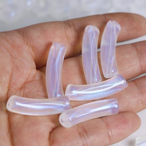 Acrylic Curved Tube Beads DIY white Approx Sold By Bag