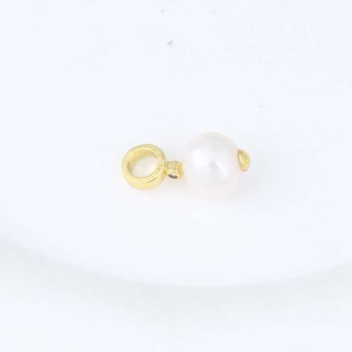 Brass Jewelry Pendants with Plastic Pearl gold color plated DIY nickel lead & cadmium free Sold By PC