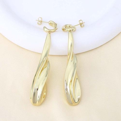 Pendientes de Gota en Latón, metal, chapado en color dorado, para mujer, libre de níquel, plomo & cadmio, 80x12.10x9.20mm, Vendido por UD