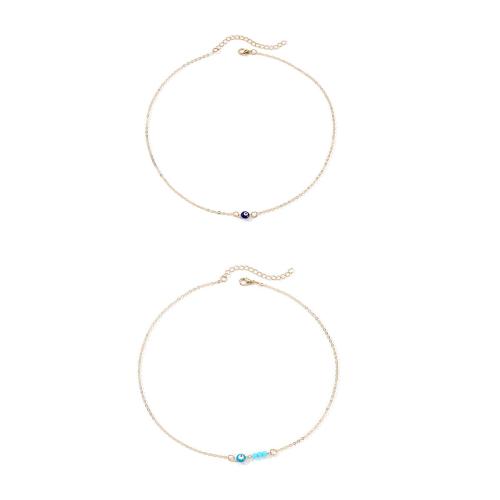 Collier de bijoux en alliage de zinc, avec turquoise, avec 7cm chaînes de rallonge, Placage, bijoux de mode & styles différents pour le choix & pour femme & émail, Longueur 44 cm, Vendu par PC