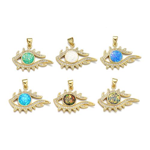 Cubic Zirconia Micro Pave Brass Pendant with Opal plated DIY & micro pave cubic zirconia Sold By PC