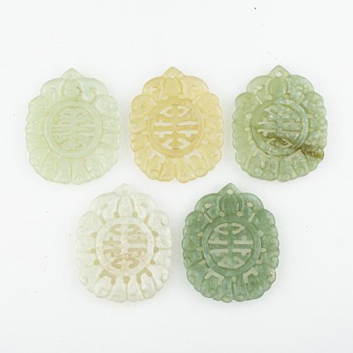 Natural Jade Pendants Jade New Mountain random style & DIY & mixed & hollow Approx 2mm Sold By Lot