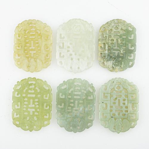 Natural Jade Pendants Jade New Mountain random style & DIY & mixed & hollow Sold By Lot