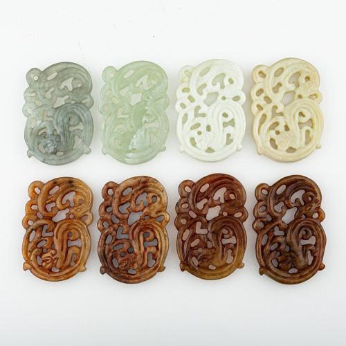 Natural Jade Pendants Jade New Mountain random style & DIY & mixed & hollow Sold By Lot