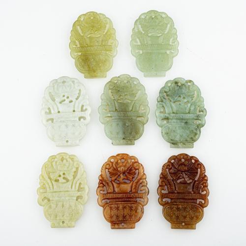 Natural Jade Pendants Jade New Mountain random style & DIY & mixed & hollow Approx 2mm Sold By Lot