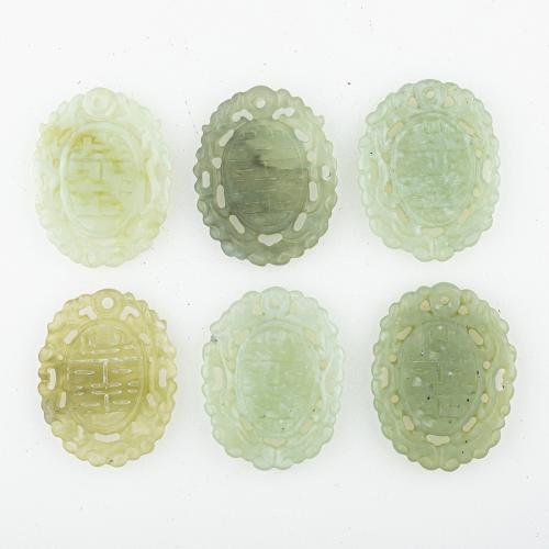 Natural Jade Pendants Jade New Mountain random style & DIY & mixed & hollow Approx 2mm Sold By Lot