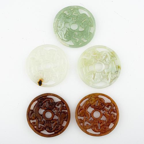 Natural Jade Pendants Jade New Mountain random style & DIY & mixed & hollow Sold By Lot