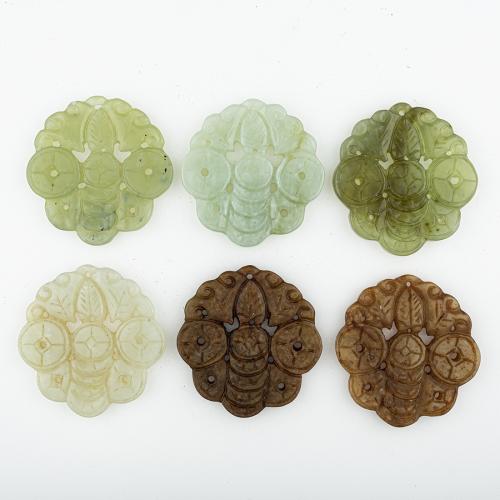 Natural Jade Pendants Jade New Mountain random style & DIY & mixed & hollow Approx 2mm Sold By Lot