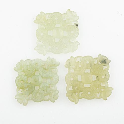 Natural Jade Pendants Jade New Mountain random style & DIY & mixed & hollow Sold By Lot