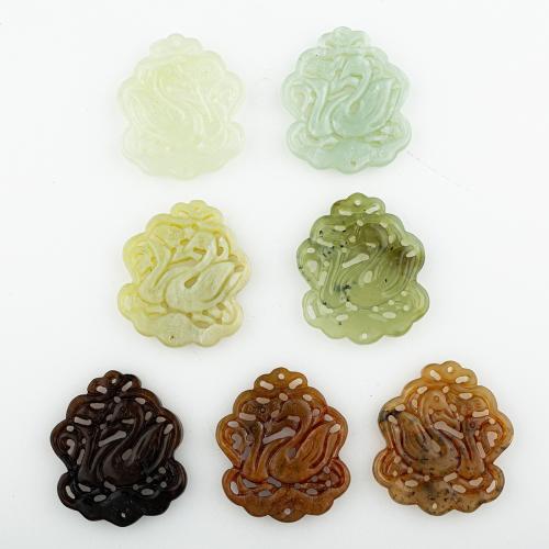 Natural Jade Pendants Jade New Mountain random style & DIY & mixed & hollow Approx 2mm Sold By Lot