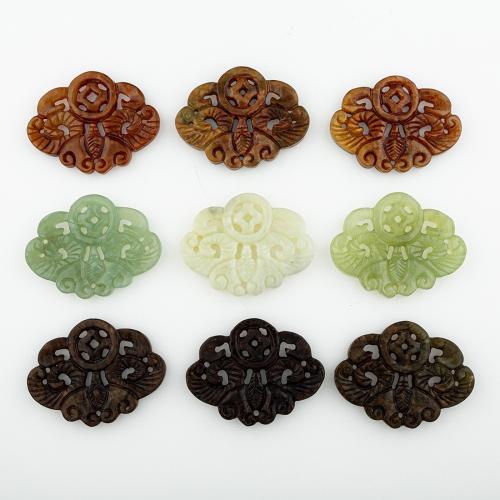 Natural Jade Pendants Jade New Mountain random style & DIY & mixed & hollow Sold By Lot