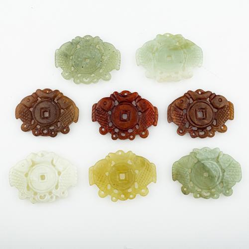 Natural Jade Pendants Jade New Mountain random style & DIY & mixed & hollow Approx 1mm Sold By Lot