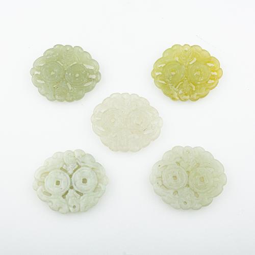 Natural Jade Pendants Jade New Mountain random style & DIY & mixed & hollow Approx 2mm Sold By Lot