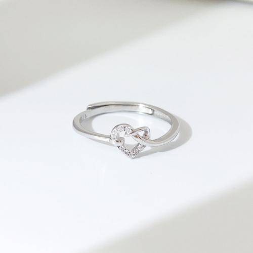 Cubic Zirconia micr3ofono pavimenta anillos de plata esterlina, Plata de ley 925, Joyería & micro arcilla de zirconia cúbica & para mujer, tamaño:13, Vendido por UD