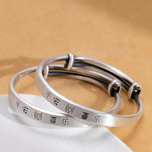 Παιδιά Bangle, 925 ασημένιο ασήμι, κοσμήματα μόδας & για άνδρες και γυναίκες & διαφορετικά σχέδια για την επιλογή, Εσωτερική διάμετρος:Περίπου 41mm, Sold Με PC