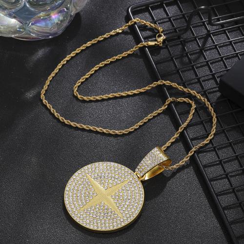 Zinc Alloy Jewelry Necklace fashion jewelry & Unisex & with rhinestone Sold By PC