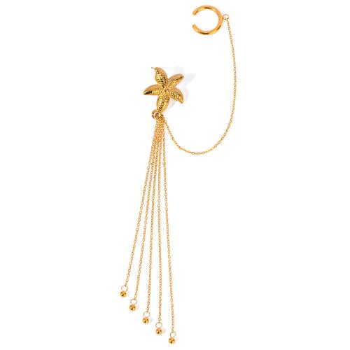 Fashion Fringe Earrings 304 Stainless Steel Starfish 18K gold plated fashion jewelry & for woman golden Sold By PC