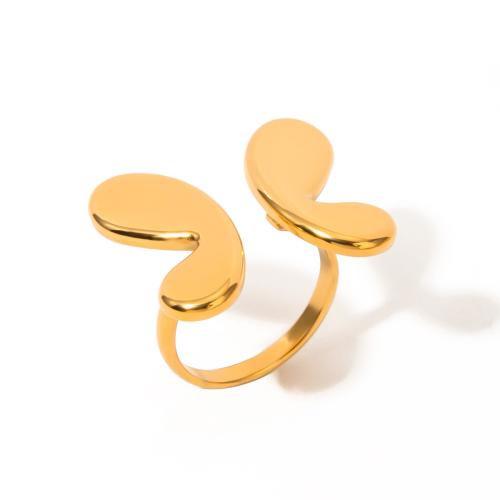 Stainless Steel Finger Ring 304 Stainless Steel Butterfly 18K gold plated fashion jewelry & for woman golden Sold By PC