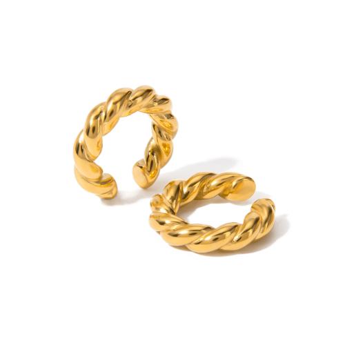 Pendientes Ear Cuff, acero inoxidable 304, 18K chapado en oro, Joyería & diverso tamaño para la opción & para mujer, dorado, Vendido por Par