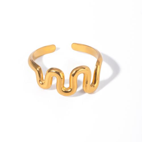 Stainless Steel Finger Ring 304 Stainless Steel 18K gold plated fashion jewelry & for woman golden Sold By PC