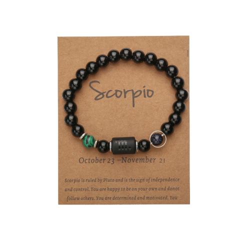 Bracciale in vetro, 12 Segni zodiacali, gioielli di moda & unisex, nessuno, Lunghezza Appross. 19 cm, Venduto da PC