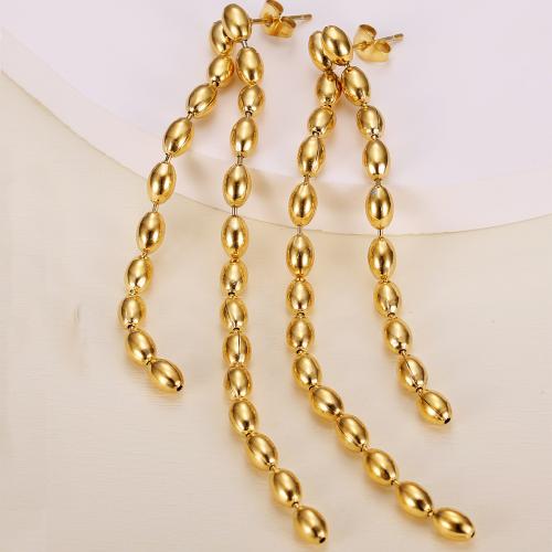 Boucle d'oreille Acier Titane, Placage de couleur d'or, pour femme, Vendu par paire