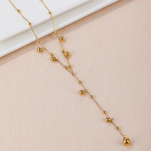 Collier d'acier titane, Placage de couleur d'or, pour femme, Vendu par PC