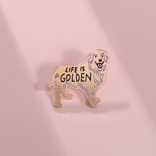 Zinc Alloy Broche, Hond, plated, Cute & glazuur, nikkel, lood en cadmium vrij, 31x28mm, Verkocht door PC