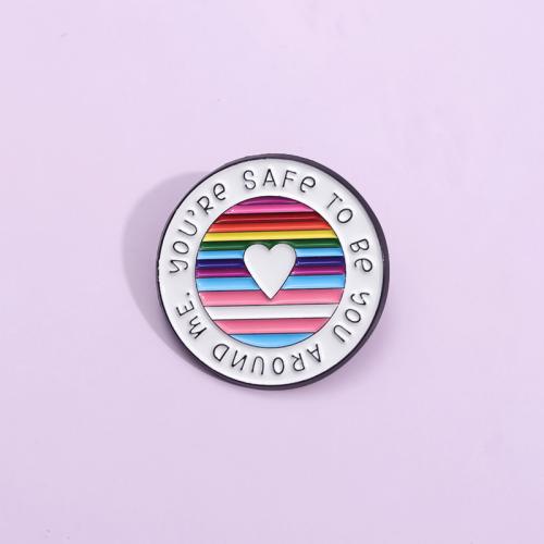 Zink Alloy Badge, Rund, plated, Unisex & emalj, flerfärgad, nickel, bly och kadmium gratis, 28x28mm, Säljs av Bag