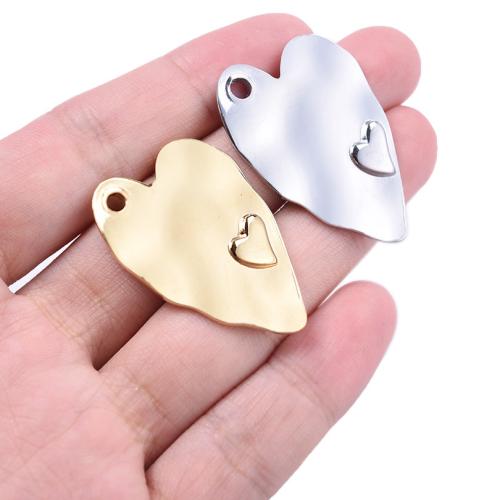 Stainless Steel Heart Pendants 304 Stainless Steel plated DIY Sold By PC