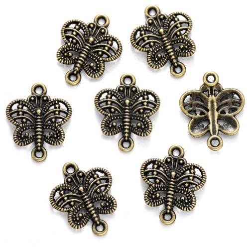 Životinja Zinc Alloy priključak, Cink Alloy, Leptir, pozlaćen, možete DIY, više boja za izbor, nikal, olovo i kadmij besplatno, 14.50x18mm, 100računala/Torba, Prodano By Torba