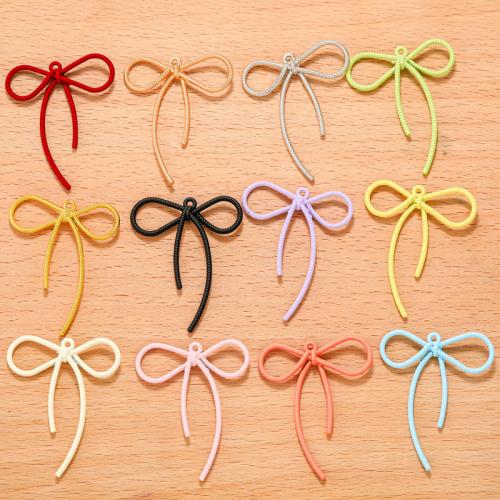 Zinc Alloy Bowknot Pendler, forgyldt, du kan DIY, flere farver til valg, nikkel, bly & cadmium fri, 43x36mm, 10pc'er/Bag, Solgt af Bag