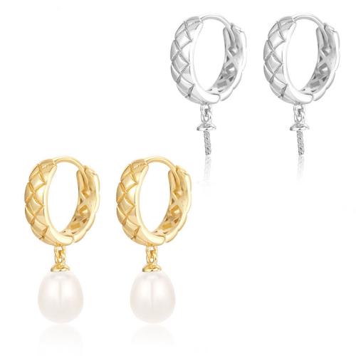 925 Boucles d’oreilles Sterling Silver Drop & Dangle, argent sterling 925, avec perle de plastique, styles différents pour le choix, plus de couleurs à choisir, 25.50mm, Vendu par paire