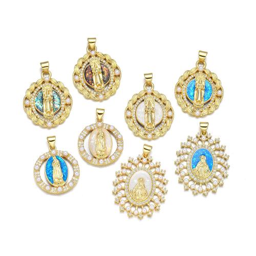 Cubic Zirconia Micro Pave Brass Pendant with Seedbead & Opal plated DIY & micro pave cubic zirconia Sold By PC