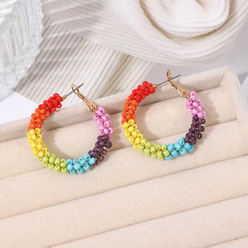 Boucles d'oreilles fer, avec Seedbead, Style bohème & pour femme, plus de couleurs à choisir, Vendu par paire