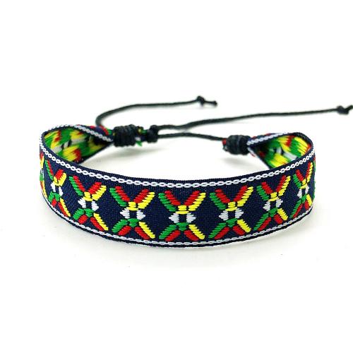 Kette gewebte Armbänder, Polyester, mit Hanfgarn, unisex & verschiedene Muster für Wahl, keine, Länge ca. 16.5-25 cm, verkauft von PC