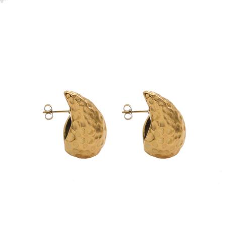 304 rustfrit stål Stud Earring, guldfarve belagt, mode smykker & for kvinde, 18x30mm, Solgt af par