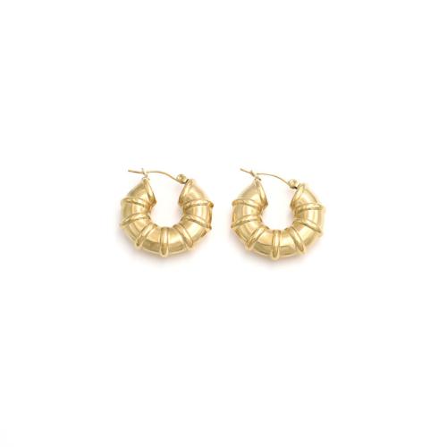 304 roestvrij staal Hendel weer Earring, gold plated, mode sieraden & voor vrouw, 29.50x27.50mm, Verkocht door pair