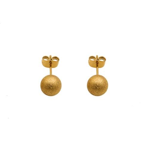 Titanium Staal Stud Earring, Ronde, gold plated, mode sieraden & voor vrouw, 8x8mm, Verkocht door pair