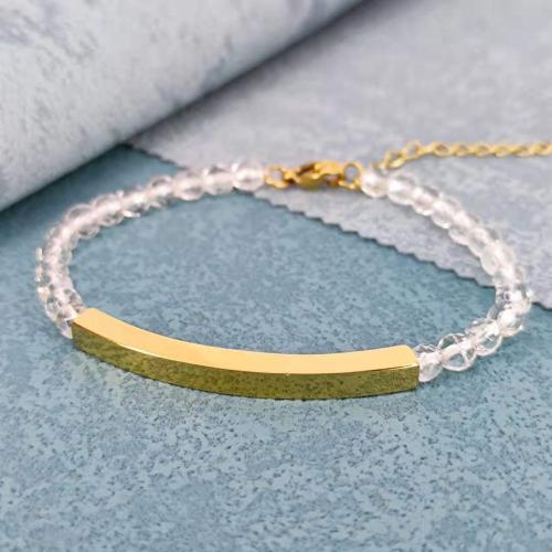 Roestvrij staal armbanden, 304 roestvrij staal, met Kristal, met 5cm extender keten, mode sieraden & uniseks, meer kleuren voor de keuze, Lengte Ca 16.5 cm, Verkocht door PC