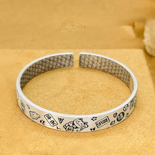 Sterling Zilver Armbanden, 925 sterling zilver, mode sieraden & uniseks & verschillende stijlen voor de keuze, Binnendiameter:Ca 55mm, Verkocht door PC