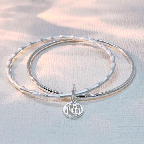 925 Sterling Silver Bangle Bracelet fashion jewelry & for woman &  Inner Approx 58mm Sold By PC