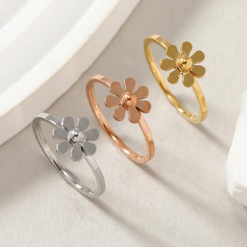 Stainless Steel Finger Ring 304 Stainless Steel Flower fashion jewelry & for woman Sold By PC