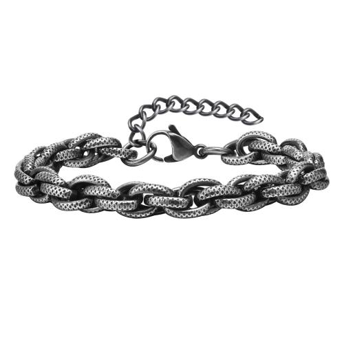 Bijoux bracelet en acier inoxydable, Acier inoxydable 304, avec 5cm chaînes de rallonge, bijoux de mode & pour homme, 8mm, Longueur Environ 18 cm, Vendu par PC