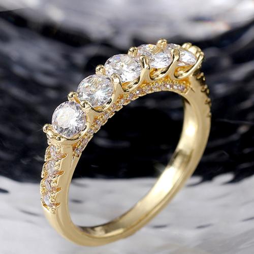 Cubic Zirconia Micro Pave Brass Ring & micro pave cubic zirconia & for woman Sold By PC