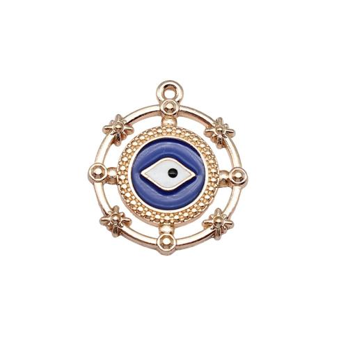 Evil Eye Anhänger, Zinklegierung, goldfarben plattiert, DIY & Emaille, 24x21mm, verkauft von PC