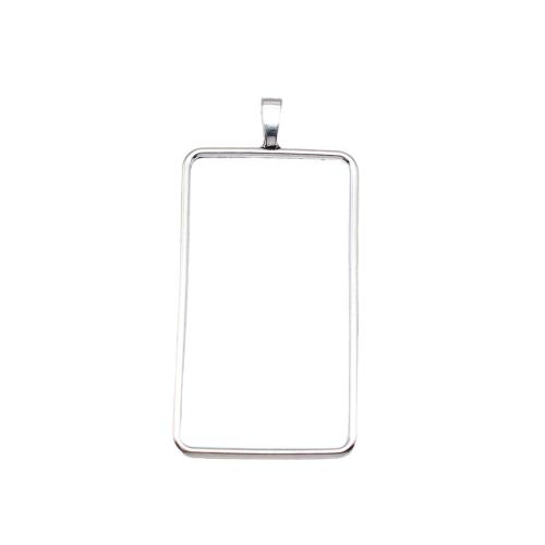 Zinc Alloy Hollow Pendants Rectangle antique silver color plated DIY Sold By PC