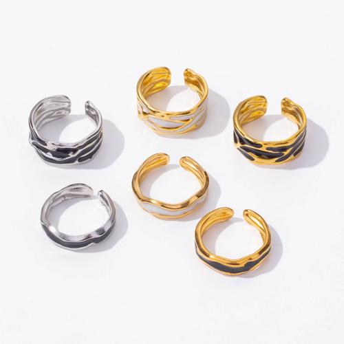 Enamel Stainless Steel Finger Ring 304 Stainless Steel plated fashion jewelry Sold By PC